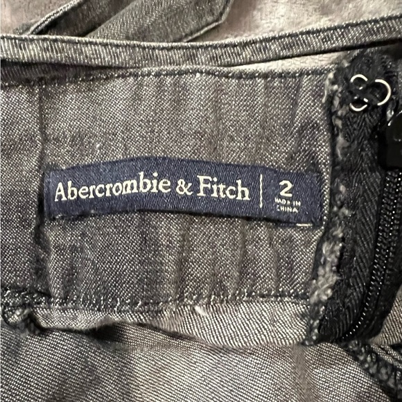 Abercrombie & Fitch BOW-BACK DENIM JUMPSUIT Mamamia Overalls - Dark Grey - 2 - Picture 6 of 7
